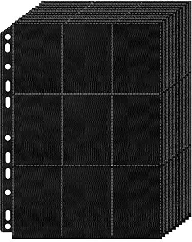 PALUDO 900 Pockets Sammelkarten Hüllen Schwarz, 50 Seiten Pro 18-Pocket Pages Leere Sammelalbum Sammelmappe, Kartenfolien Kartenhüllen, Taschen Sammelkarten Folien für Eine Vielzahl von Ringbücher