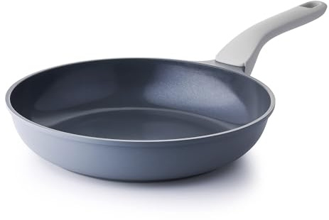 PRICUSIS Nonstick Ceramic Frying Pan, 8/10/12 Inch Non Toxic Nonstick Pan Skillet, Healthy Egg Pan Nonstick Omelet Pan Chef's Pan, PTFE PFOA & PFAS Free, Induction Compatible (10-Inch, Gray)