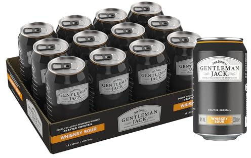 Jack Daniel's Gentleman Jack Whiskey Sour - Whiskey Noten treffen auf einen süß-säuerlichen Geschmack - 12 x 0.33l | 10% Vol.