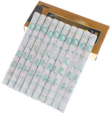 JZYSS Moxa Sticks 10Pcs Mugwort Rolls Pure Moxibustion Sticks Warm Massage Acupuncture Points Heating Moxa Pure Moxa
