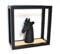 Galeara design Wandregal Metall Weiß und Schwarz mit Bambusholz SOTO - 2cm Dicker Stahl mit Bamus Holz - verborgene Aufhängung (Schwarz, 29cm x 29cm)