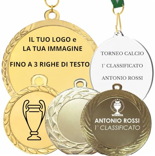 GFD MEDAGLIE Personalizzabili con Testo E Foto - Disponibili in Diverse QUANTITA' - Materiale PLEXIGLASS O Metallo - Crea LA Tua MEDAGLIA