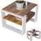 CraftPAK Wohnzimmer Tisch für Couch aus hochwertigem Holzwerkstoff, Stabiler & moderner Couchtisch mit zusätzlicher Ablagefläche, Model Kaja, Farbe Retro-Weiß