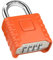 Cadenas Code 4 Chiffres, Diyife 52mm Cadenas Extérieur Etanche, Robuste et Antivol, 8mm Loquet Cadenas à Combinaison, Exterieur Serrure Porte de Garage, pour Jardins,Cours,Clôture,Casier-Orange