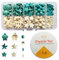 EIFOCWCY 250pcs Perlen Für Armbänder Kinder, Beads Jewelry Making Kit for Girls 8-12, Schildkröte Seesterne Stern Runde Perlen Mix Synthetische Türkis Perlen für Schmuck Herstellung Halskette Armband
