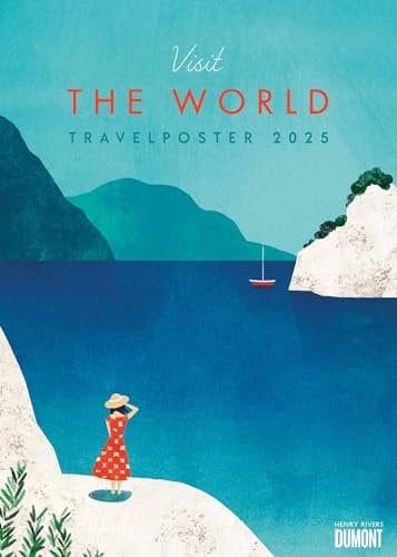 DUMONT - Travelposter 2025 Wandkalender, 50x70cm, Posterkalender mit zwölf neuen Bilder des Travelposter-Künstlers Henry Rivers, minimalistisch, modern und schlicht