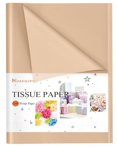 NACHLYNN 100 Blatt Braun Tissue Paper Bulk 14 x 20 Zoll Kraftpapier Geschenkpapier Kunst Seidenpapier Basteln für Geburtstag DIY Festival Feiertage Basteln Geschenke Dekor