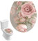 Teksome Autocollant Floral pour abattant de WC - Motif Fleurs - Autocollant Mural Amovible pour Salle de Bain