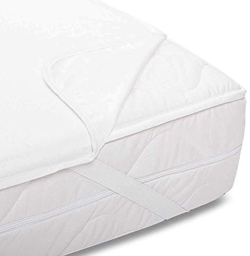 etérea Molton Kinder Matratzenschoner 70x140 cm - wasserundurchlässige Matratzenauflage - Matratzenschutz Agnes - atmungsaktiv Auflage 70 x 140 cm, Weiß