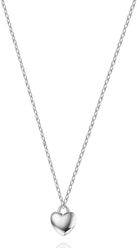 day.berlin Damen Herzkette Nova in Silber, filigrane Halskette 45+5cm mit Anhänger kleines Herz 7x7mm, Kette aus 316L Edelstahl, nickelfrei und wasserfest