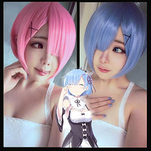 LINLINCD Ram Rem Blue Zero Start Wig, Ram Rem, Blue