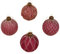 Set mit 4 eleganten Christbaumkugeln aus Glas mit goldenen Glitzermustern