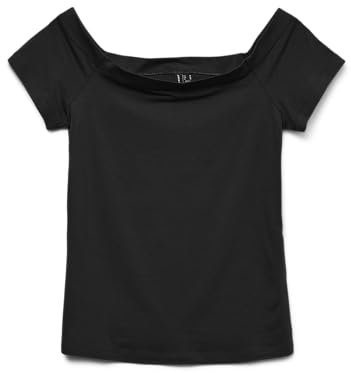 VERO MODA Off-Shoulder Top Vmpanda JRS GA Noos Débardeur à épaules dénudées, Noir, L Femmes