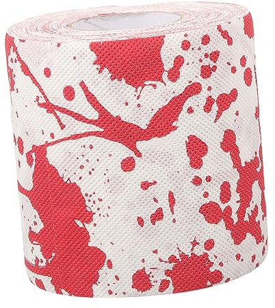 Healvian 1rolle Gruseliges Halloween Toilettenpapier Mit Blutabdruck-design Lustige Badezimmerdekoration Für Halloween-partys Leicht Und Praktisch Für Schaurige Feiern Blutige Handabdruck