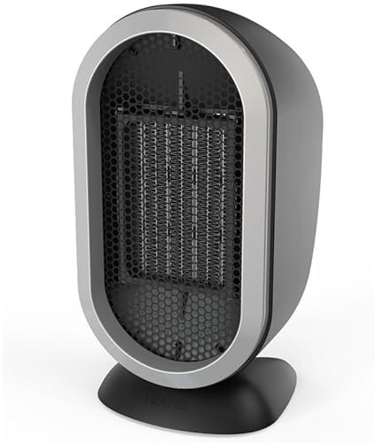 Radiateur Soufflant, 1200W Chauffage Électrique de Salle de Bain, à Deux Vitesses, Chauffage D'appoint Compact Mini Radiateur Céramique de Bureau Énergie pour le Patio, Garage et la Maison, Noir