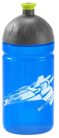 Step by Step Trinkflasche „Starship Galactus“, blau, auslaufsicher, spülmaschinenfest, BPA-frei, für Schule, Kindergarten, heiße und kohlensäurehaltigen Getränke, für Jungen, 0,5 Liter