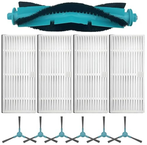 WIIYENA Robot Aspirador Kit, para Conga 2499 para Ultra Home para Titani para Atvel para Smartgyro R80 ect, 1* Cepillo Principal+4* Filtros+6* Cepillos Laterales