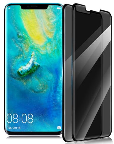 Gelaasso 2 Stück Schutzfolie Kompatibel mit Huawei Mate 20 Pro Panzer Schutz Glas, 9H Härte Anti-Kratzen, Anti-Spy Folie, Privacy Schutzfolie für Huawei Mate 20 Pro Sichtschutz