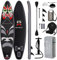 FEATH-R-LITE Aufblasbare Stand Up Paddle Boards Multifunktionale Paddleboard Mit Handpumpe, Sup Rucksack, Leine, Einstellbares Paddel, Für Erwachsene, Aller Fertigkeitsstufen (OPERNGESICHT-Schwarz)