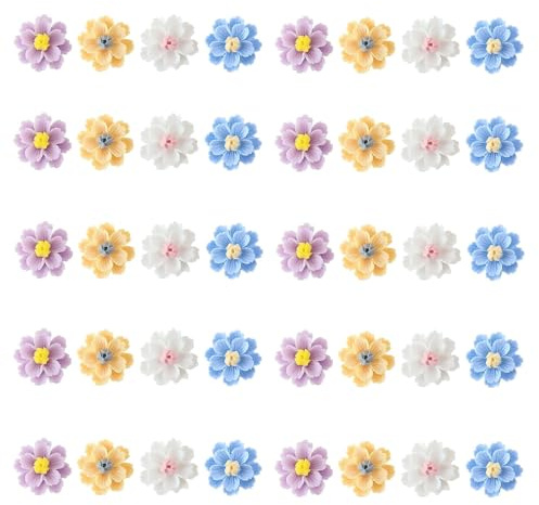 HUANR Tortendeko Blumen, 40 Packungen, Deko Blumen, Künstliche Blumen, Papierblumen Basteln Frisch natürliche für Hochzeitsstorte Party Dekoration