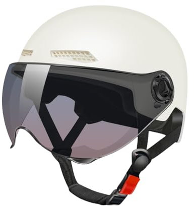 Casque avec Visière pour Trottinette Électrique, Casque Trottinette Electrique Adulte, Casque Vélo Électrique avec Visière avec Lunettes Amovibles Réglables, pour Vélo, Trottinette, Skateboard, Moto