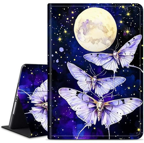 Dikoer for iPad Air 11 Inch Case M2/M3 (2024/2025) iPad Air 5th/4th Generaton 10.9 Inch (2022/2020) 6th Generation 2024 Tablet Case, Slim Kickstand Stand Leather Smart Cover, Moon Purple Butterfly