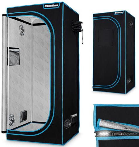 PlantiGrow - Grow Zelt – Indoor Gewächshaus, Anzuchtzelt, Zuchtzelt, Anbauzelt (60x60x180)