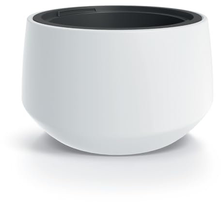 Tymar Blumentopf mit Einsatz, Blumenkübel aus Kunststoff, Übertopf, Pflanzkübel Gross (Weiß DLHET,ø 40 cm)