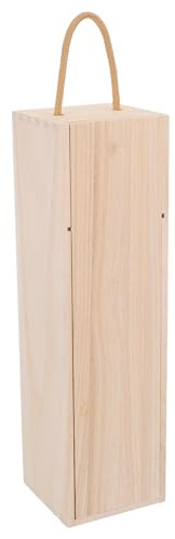 Ciieeo Coffret à Bouteilles En Bois Brut Avec Poignée, Porte-bouteille Individuel, Caisse De Rangement Pour Vin, Présent Mariage Et Célébration, Boîte Bois Décorative Et Transportable