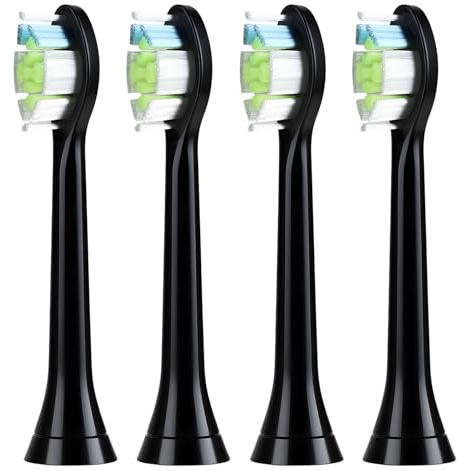 Ersatzzahnbürste für Philips Sonicare, Ersatzköpfe für elektrische Zahnbürste, elektrische Zahnbürstenköpfe für die Zahnreinigung, 4 Stück, Schwarz