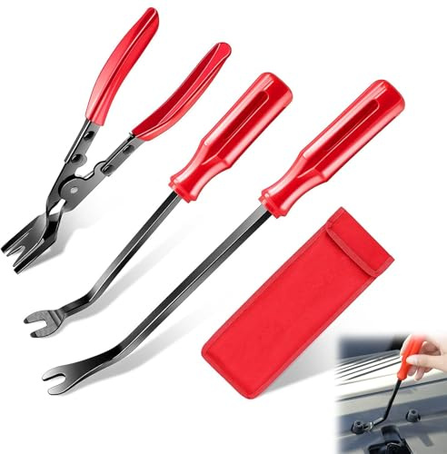 Auto Trim Removal Kit,Pry Rivet Tool Set,Clip Panel Removal Pliers Set,Car Trim Rivet Removal Pry Tool Repair Kit with Storage Bag