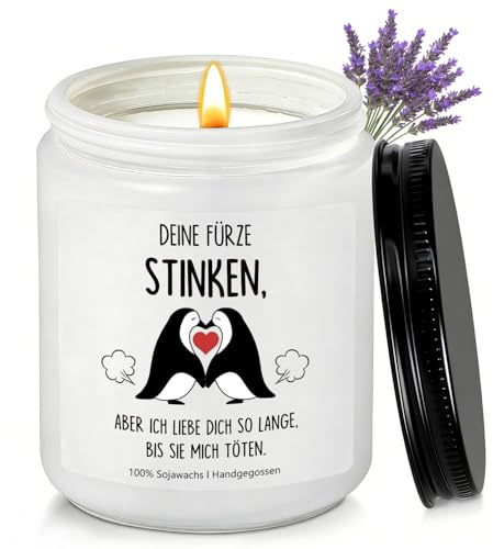 Jahrestag Geschenk für Ihn, Duftkerzen FüR Partner Mann, Sojawachs Lavendel Duftkerze, Geschenke für Partner Mann, Hochzeitstag Geschenk für Männer, Ich Liebe Dich Geschenke für Männer (Gift for him)