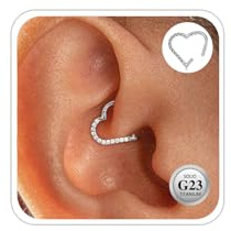 ESHIONER G23 Titan Conch Piercing Schmuck Helix Gold Silber Hoop Septum Rook Tragus Daith Piercing Hinged Segment Clicker 16G 8MM 10MM 12MM Nasenring Double Creolen Helix Knorpel Ohrringe für Damen