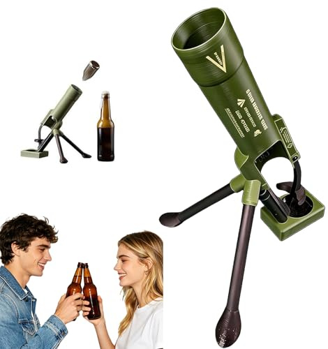 Abrebotellas de Mortero, Tubo Abridor de Botellas de Cerveza, Abrebotellas de Cerveza, Resistente Lanzador de Tapas TáCtico, Beer Mortal Bottle Opener, Manos Libres Green,51mm