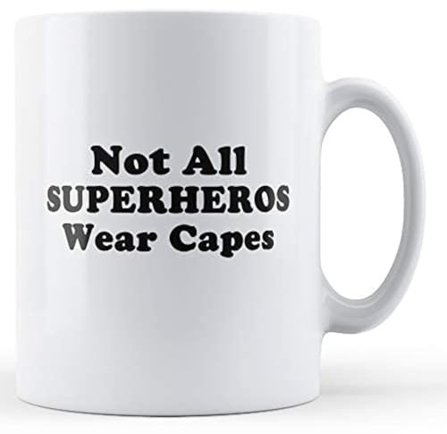 Finger prints - Not All Super Hero's Wear Capes - Printed Mug, Ceramic, 11fl.oz.