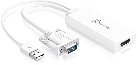 j5create HDMI to VGA Adapter- 4K 1080p @ 60 Hz | 1.62 Gbps and 2.7 Gbps
