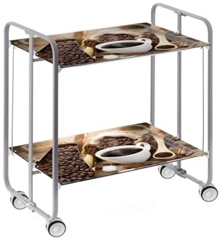 DON HIERRO - Servierwagen, klappbar, 2 Böden, grauem Rahmen. BAUHAUS-41
