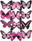 Lot de 12 décorations comestibles prédécoupées pour gâteau - Papillons roses - Papier gaufrette de qualité supérieure - Cakeshop X PRE-CUT