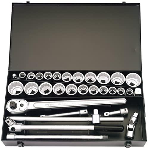 Draper 335 Mau Mau Elora Metric & Imperial Socket Set, 3/4 Square Drive, 31 Pieces