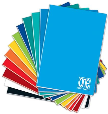 Blasetti - One Color - Maxi Quaderno formato A4 (21Cm X 29,7Cm) - Rigatura 0C - righe con margini - Carta 80gr - Copertina monocromatica - Colori Assortiti - Confezione da 10 pezzi