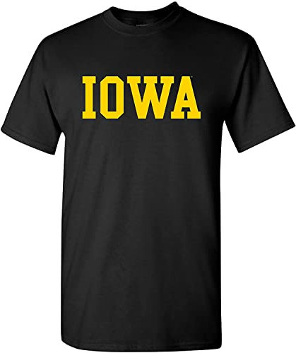 UGP Campus Apparel NCAA University Basic Block Sports Team T-Shirt, Iowa Hawkeyes Schwarz, XL