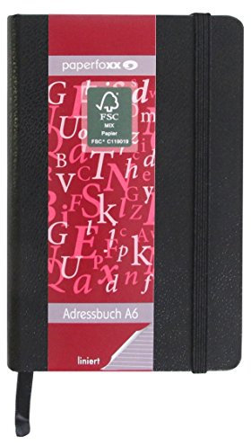Paperfoxx 120147 Adressbuch, A6 liniert Grammatur 80 g/m²