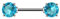 Piercingfaktor Brustpiercing Brustwarzen Intimpiercing Nippelpiercing Barbell Intim Nippel Brust Piercing Schmuck Tribal Doppel Kristall Kugel 14mm Silber Aqua