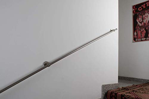 InCasa Handlauf Durchmesser 20 mm, Länge: 390 cm, gebürsteter Edelstahl – Belastung bis 80kg – komplett