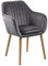 AC Design Furniture Wendy Esszimmerstuhl 1 Stück, Grauer Küchenstuhl, Polstersitz in Samt und Holzbeine auf Eiche, Dunkelgrau/Natur, B: 57 x H: 83 x T: 61 cm