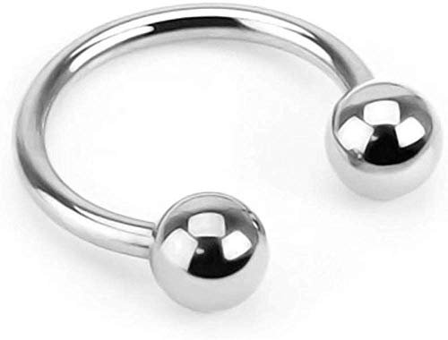 viva-adorno® Hufeisen Piercing Edelstahl Lippenpiercing Augenbrauenpiercing Z54, Silber, 1,2 x 8 x 3mm