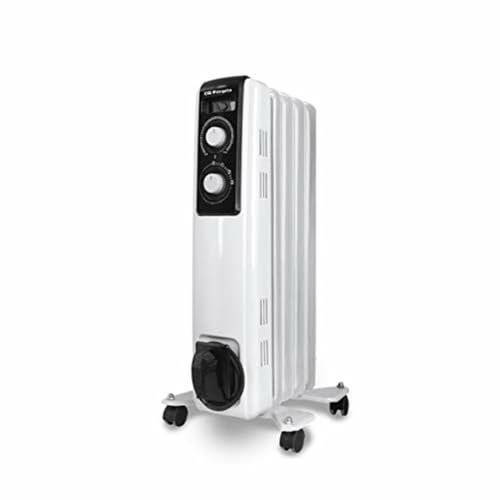 Orbegozo RF 1000, Radiador eléctrico bajo consumo, 1000 W de potencia, 5 Elementos, termostato regulable, luces led, 2 niveles de potencia