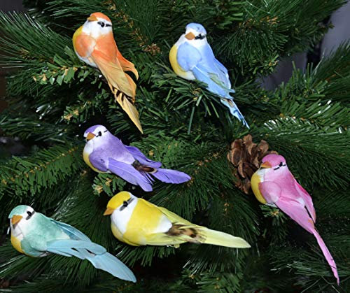 warenplus 6pcs/Set Künstliche Vögel Christbaumschmuck Christbaumdeko Weihnachtsdeko Figure