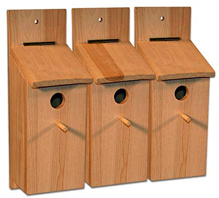 BigDean 3er Set Nistkasten Selbstbauset - 36 x 12 x 14 cm - Vogelhaus Vogelhäuschen Nisthaus Meisenhaus Kleinvögel Meisenkasten Bausatz