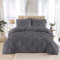 K&A® Pintuck Pinch Pleat King Size Duvet Cover Sets with Zipper Closure including Pillowcase – Ultrasoft Brushed Microfiber – Easy Care & Machine Washable (Grey - 220x230)